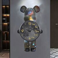 Tranh Đồng Hồ Treo Tường Nhân Vật Gấu Bearbrick Tráng Gương UV 06