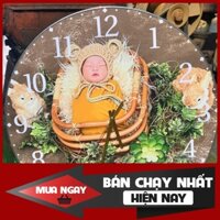 Tranh đồng hồ treo tường tráng gương in Hình Ảnh theo yêu cầu, khuyến mại linh phụ kiện treo chuyên dụng