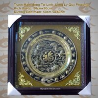 Tranh đồng mâm tứ linh long ly quy phượng, mâm song long chầu nguyệt