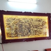 Tranh Đồng Quê khung gỗ chiện 1m2-2m3