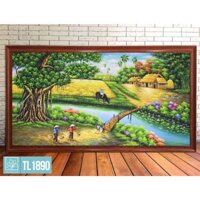 Tranh đồng quê Việt Nam, khung tranh giá rẻ uy tín giá tại xưởng