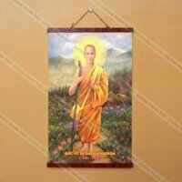 Tranh Đức Tổ Sư Dasira Narada nẹp gỗ 40x60cm treo tường bằng vải cao cấp dày dặn.