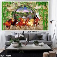 Tranh gạch men 3D - ngựa phi