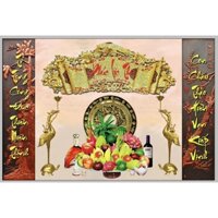 Tranh gạch men ốp phòng thờ gia tiên