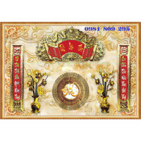 Tranh gạch men phòng thờ , thờ cúng gia tiên HP56