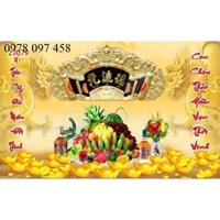 Tranh gạch ốp tường phòng thờ gia tiên