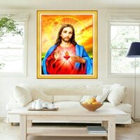 Tranh gắn đá chúa giesu KT:50x63cm , tranh đính đá chưa đính.