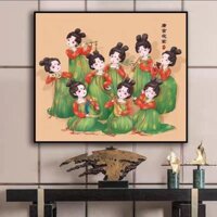 Tranh Gắn Đá Full Kim Cương Đường Cung Điện Vẻ Đẹp Tiệc Đêm Hình Handmade Tự Làm Khung Phong Cách Trung Hoa Dán Chữ Thập 2024diy Tranh Handmade 0321
