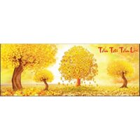 Tranh gắn đá phong thủy Cây Tiền Df812 (123x52cm) [KHO SỈ] Tranh chất lượng cao