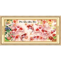 Tranh gắn đá phong thủy Phú Quý Hữu Dư 88566 (108x50cm) [KHO SỈ] Tranh chất lượng cao
