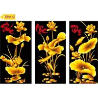 Tranh gắn đá phong thủy Phúc Lộc Thọ vs111 (112x75cm) [KHO SỈ] Tranh chất lượng cao