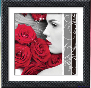 Tranh gắn đá Shanshi hoa sắc màu - S8119