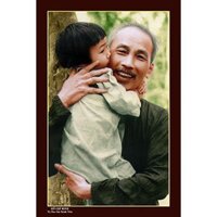 Tranh gắn đá toàn bộ tự làm - Tranh chân dung Bác Hồ và thiếu nhi