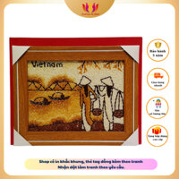 Tranh gạo để bàn cầu Tràng Tiền - Quà lưu niệm Việt Nam