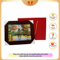 Tranh gạo để bàn Hà Thành, quà lưu niệm Việt Nam tặng bạn bè quốc tế, độ bền trên 20 năm