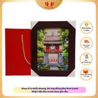 Tranh gạo Khuê Văn Các Hà Nội, quà lưu niệm Việt Nam, tặng kèm hộp đựng cao cấp