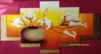 Tranh ghép bộ- Bình hoa loa kèn-HD006
