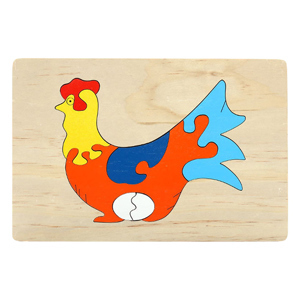 Tranh ghép hình con gà mái VT3P-00885 16x24cm