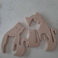 TRANH GHÉP GỖ HÌNH GIA ĐÌNH HẠNH PHÚC CỦA NHÀ MÈO CON