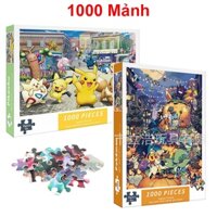 Tranh ghép hình 1000 mảnh hoạt hình Pokemon Pikachu, đồ chơi giáo dục dành cho người lớn và trẻ em