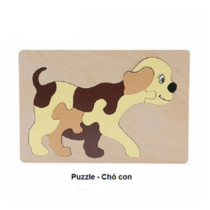 Tranh ghép hình con chó - 16 x 24 cm