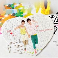 Tranh ghép hình in ảnh theo yêu cầu chữ Love, trái tim