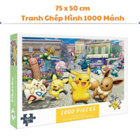 Tranh Ghép Xếp Hình 1000 Mảnh Pikachu Jigsaw Puzzle 1000 Pcs (75 x 50 cm) Dành cho người lớn và trẻ em. Quà tặng thú vị