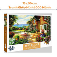 Tranh Ghép Xếp Hình 1000 Mảnh Nhà ven biển Jigsaw Puzzle 1000 Pcs (75 x 50 cm) Dành cho người lớn và trẻ em.