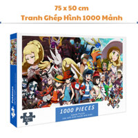 Tranh Ghép Xếp Hình 1000 Mảnh Pokemonn Jigsaw Puzzle 1000 Pcs (75 x 50 cm) Dành cho người lớn và trẻ em. Quà tặng thú vị