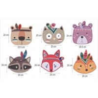 Tranh gỗ dán tường decor, trang trí phòng chi bé yêu. bộ 6 em thú rừng