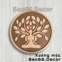 Tranh Gỗ Decor Gỗ Bồ Đề Tỉnh Thức Treo Tường Trang Trí Phòng Thiền, Phòng Tập Yoga - Xưởng mộc Beo66.Decor