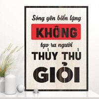 Tranh gỗ decor truyền cảm hứng "Sóng yên biển lặng không tạo ra người thủy thủ giỏi" -Goc_Nha_Go