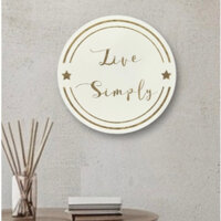 Tranh Gỗ Handmade Treo Tường - Phong Cách Farmhouse - Trang Trí Phòng Khách Sang Trọng - Hình Tròn 20cm