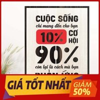 [Tranh gỗ khắc laser] Tranh động lực BIG112: Cuộc sống chỉ mang đến cho bạn 10% cơ hội, 90% còn lại là cách bạn phản ứng