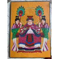 TRANH GỖ THỜ BÀ CỬU THIÊN HUYỀN NỮ 25x35CM