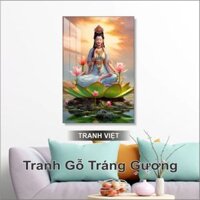 Tranh Gỗ Tráng Gương Hình Ảnh Phat Giao Tranh Ảnh Treo Tường Kèm Móc Treo Và Đinh Ba Chân