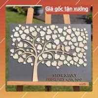 TRANH GỖ - Tranh ký tên tiệc cưới độc đáo hình cây Thegioipuzzle