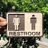 Tranh gỗ treo tường -Bảng toilet, phòng vệ sinh,WC F08 - CRN -01 đẹp trang trí nhà và quán cafe Trenddecor