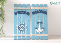Tranh gỗ treo tường welcome phong cách biển W-TRANH-18