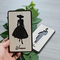 Tranh gỗ treo tường_(Bộ 2 bảng toilet, phòng vệ sinh,WC F02_CRN_012