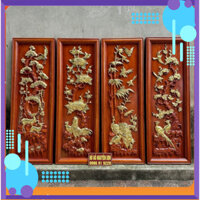 Tranh gỗ tứ quý 37 x 107 x 4cm , gỗ Hương Đỏ Nam Phi