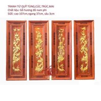 Tranh gỗ tứ quý tùng cúc trúc mai