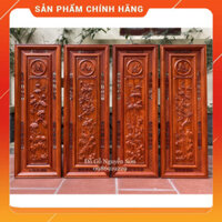 Tranh Gỗ Tứ Quý - Vinh, Hoa, Phú, Quý, gỗ Hương Đỏ Nam Phi, đk 37 x 107/ 3cm
