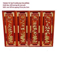 Tranh gỗ tứ quý xuân hạ thu đông