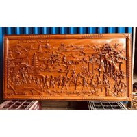 Tranh Gỗ Vinh Quy Bái Tổ Gỗ Mít Nguyên Khối