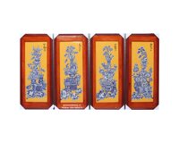 Tranh gốm sứ tứ quý Bát Tràng đắp nổi cao cấp