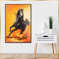 Tranh Hắc Mã Sải Vó ZHCS6166