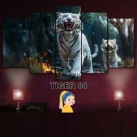 Tranh Hổ Bộ 5 Tấm Dán Tường Cán Nhựa Fomex 5mm Dán Keo Decor Nhà cửa, Phòng Học, Phòng Ngủ BH Vận Chuyển