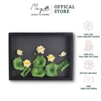 Tranh hoa giấy handmade trang trí cao cấp VIETNAM LOTUS 30x40cm - Maypaperflower Hoa giấy nghệ thuật