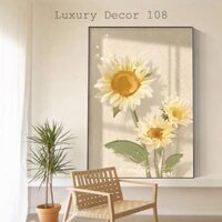 Tranh hoa lá nghệ thuận tráng gương Cao Cấp treo tường phong cách hiện đại trang trí decor nhà cửa